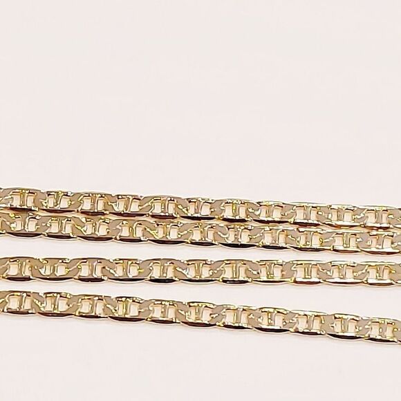 Men's Gold Plated Flat Marine Link Chain w/ Cross pendant - Picture 5 of 5